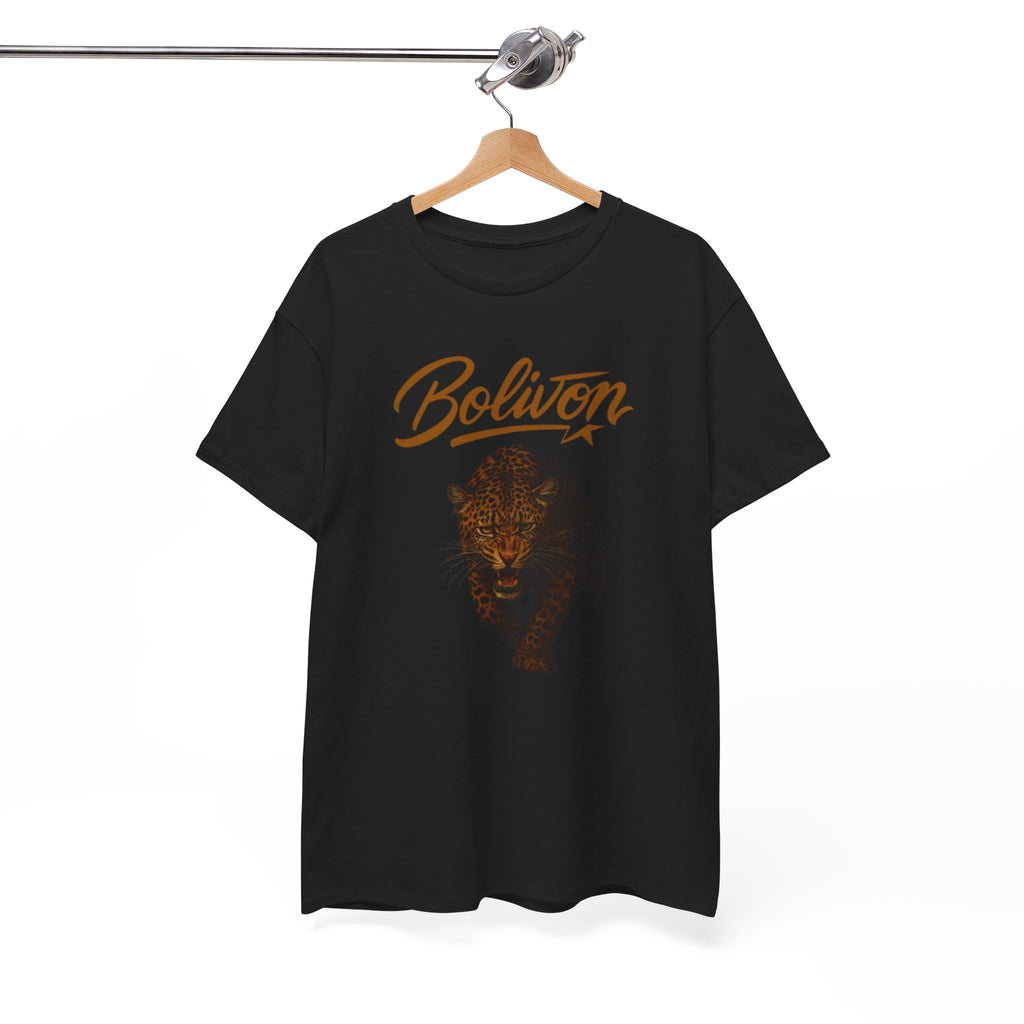 Bolivon Leopard Graphic Tee — Vintage Script Nature T-Shirt | Premium Streetwear
