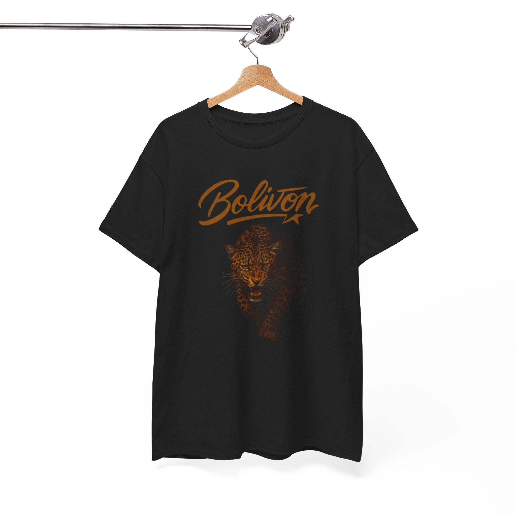 Bolivon Leopard Graphic Tee — Vintage Script Nature T-Shirt | Premium Streetwear