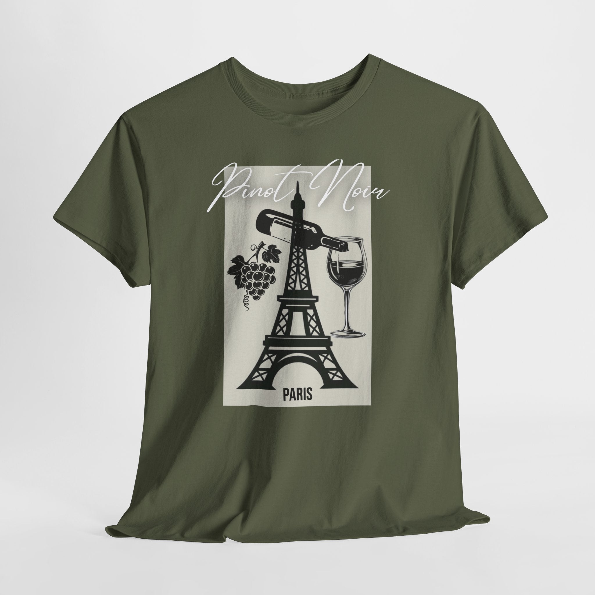 Paris Wine Tee — "Pinot Noir" Eiffel Tower Wine Glass T-Shirt | Premium Streetwear