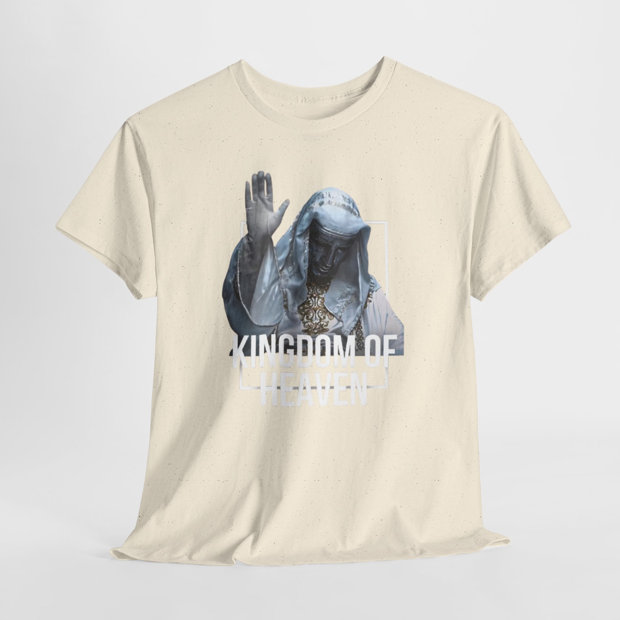 King Baldwin Graphic Tee — Kingdom of Heaven Religious Statue Design | Premium Streetwear