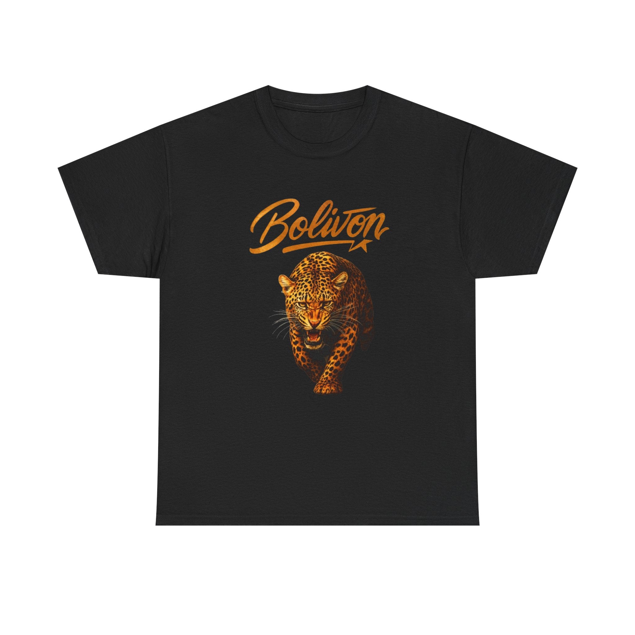 Bolivon Leopard Graphic Tee — Vintage Script Nature T-Shirt | Premium Streetwear