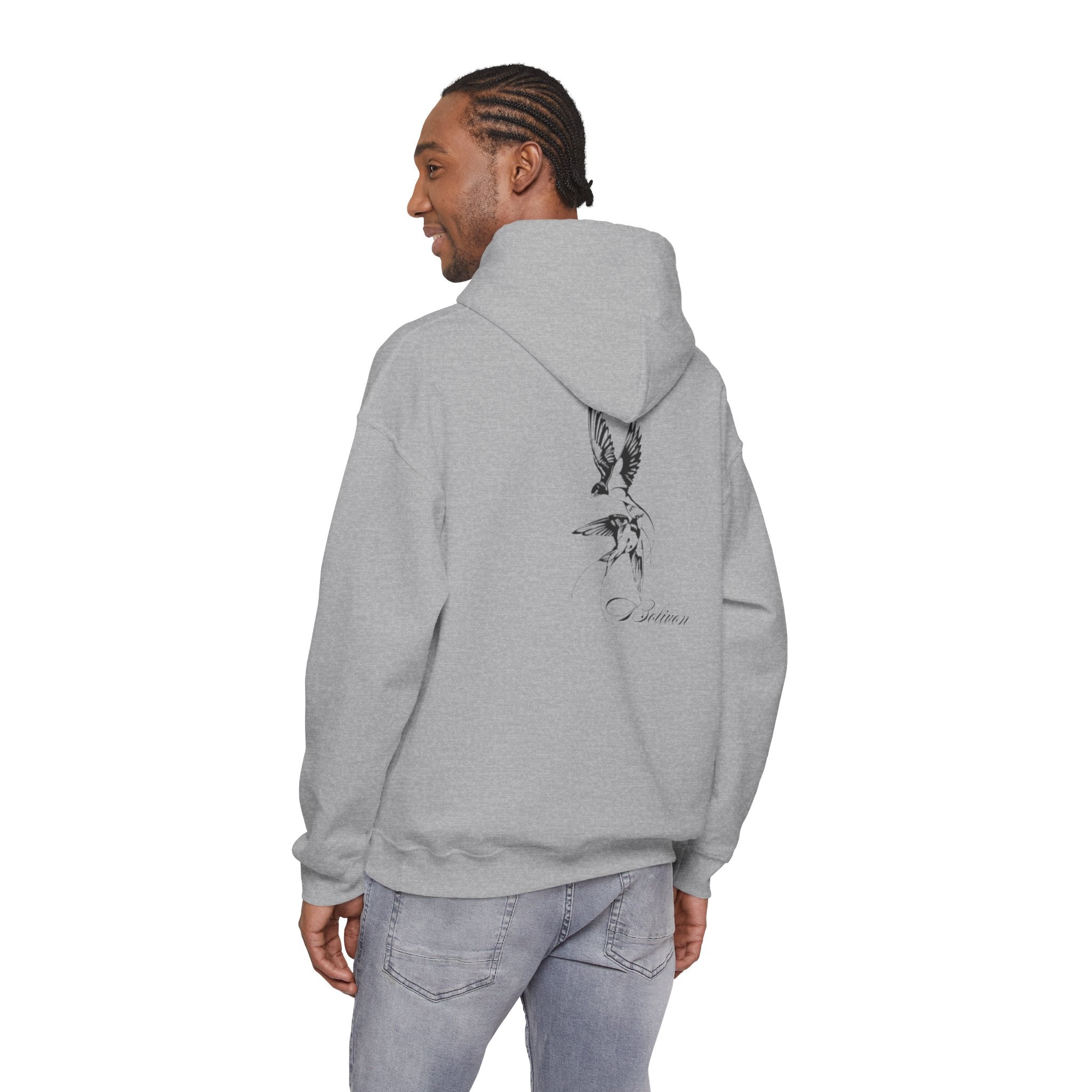 Dove Flight Hoodie — Minimal Black Bird Illustration Pullover | Premium Streetwear