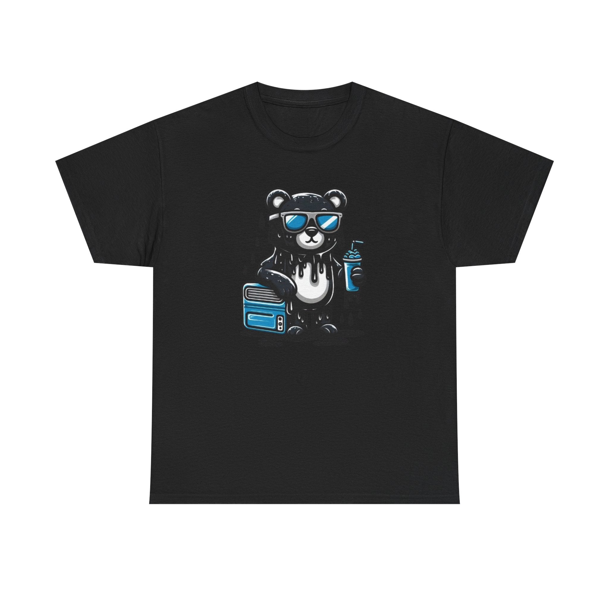 Cool Drip Bear T‑Shirt – Sunglasses Panda with Paint Can Graphic Tee Streetwear Style