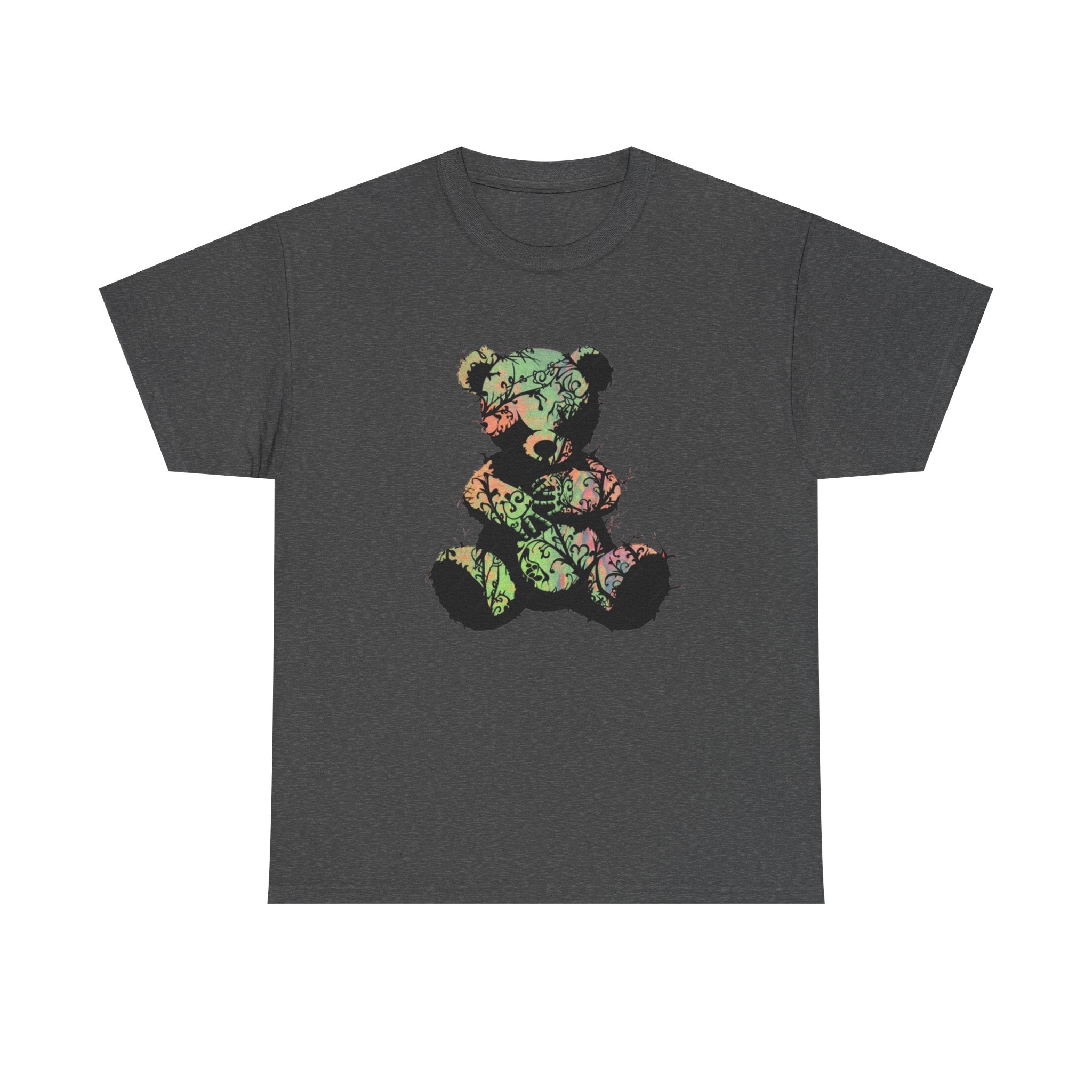 Teddy Bear Graphic Tee — Floral Patchwork Plush Design | Premium Streetwear