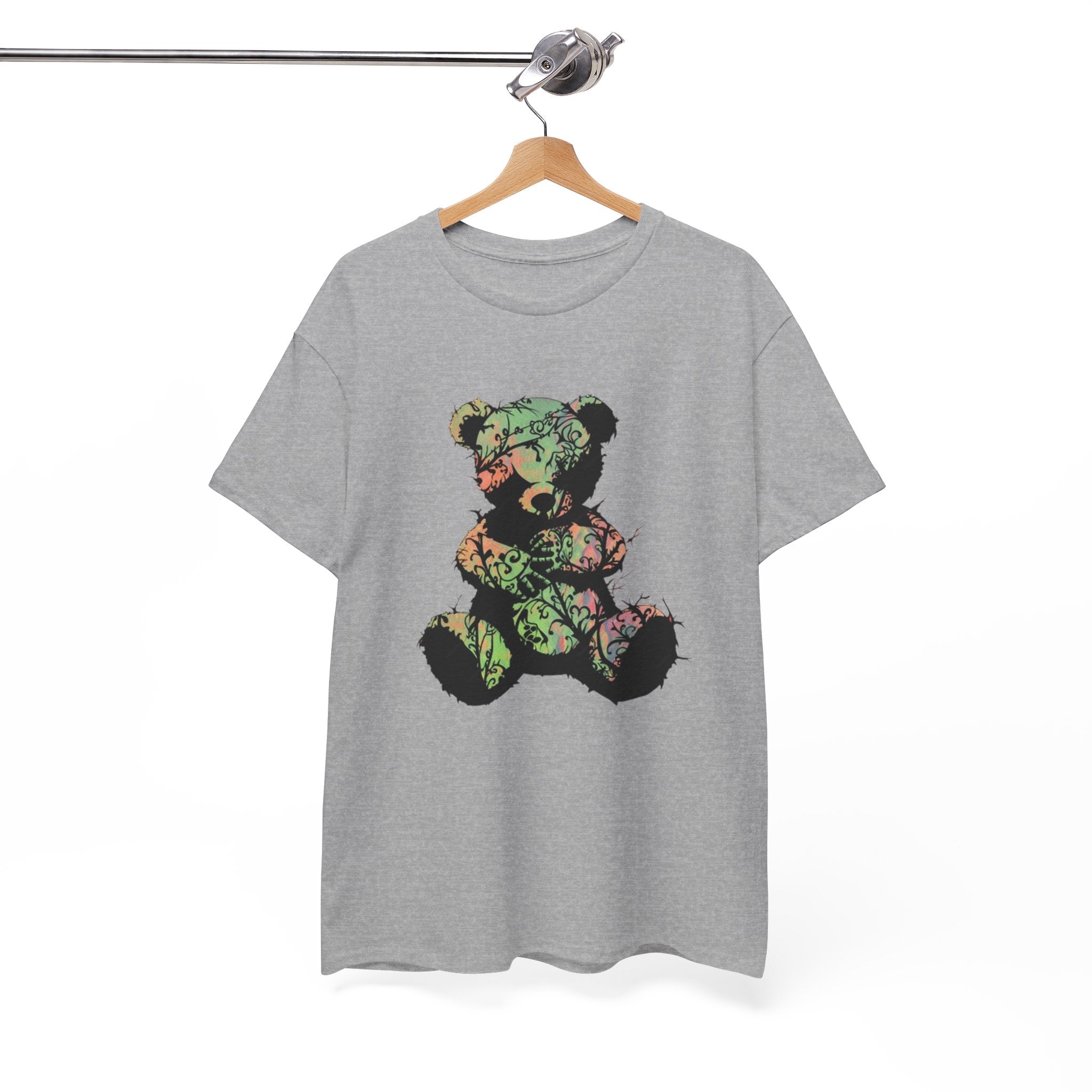 Teddy Bear Graphic Tee — Floral Patchwork Plush Design | Premium Streetwear