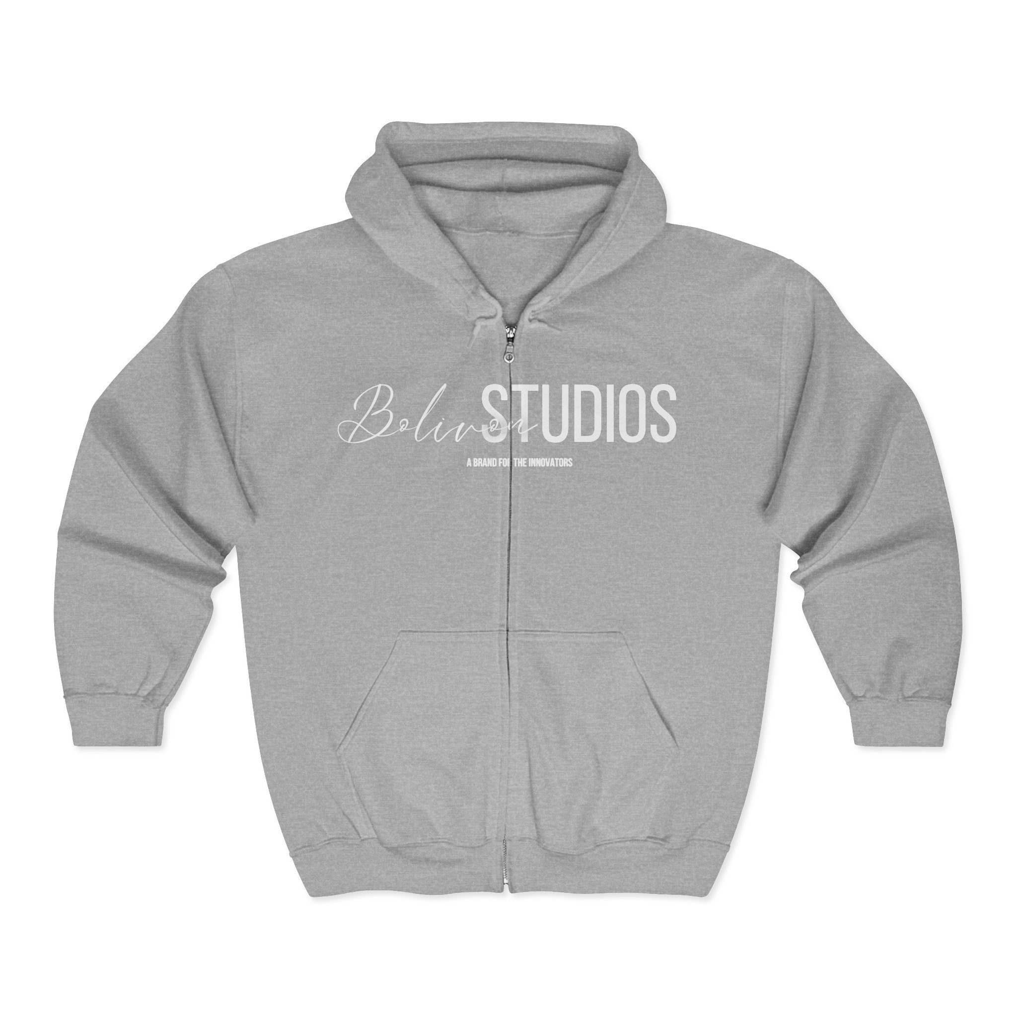 Bolivon Red Script Full-Zip Comfy Cotton Hoodie