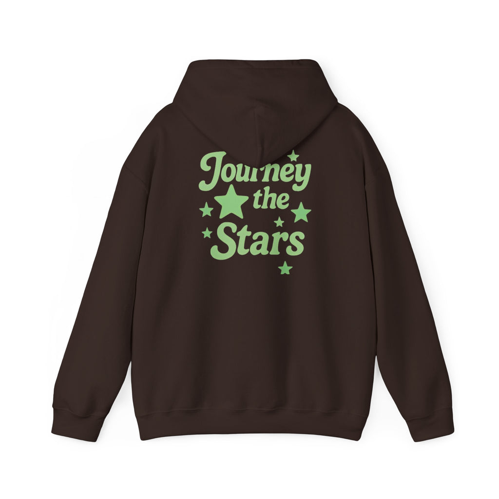 Journey the Stars Hoodie — Retro Green Star Graphic Hooded Sweatshirt | Premium Streetwear