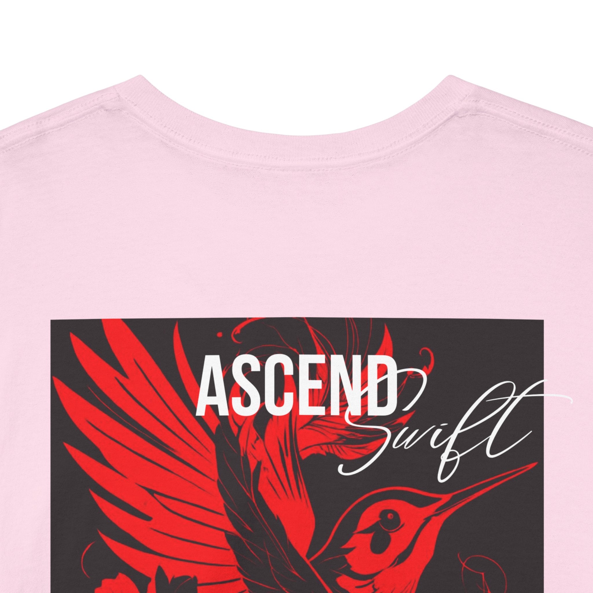 Ascend Red Dove T-Shirt — Minimal Chest Logo & Bold Back Print | Premium Streetwear