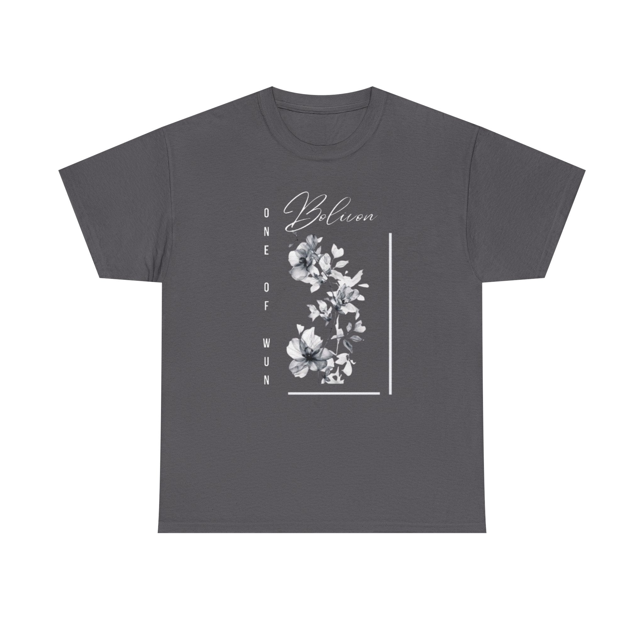 Bolivon Exclusive Floral Serenity Tee — Monochrome Botanical Graphic T-Shirt | Premium Streetwear