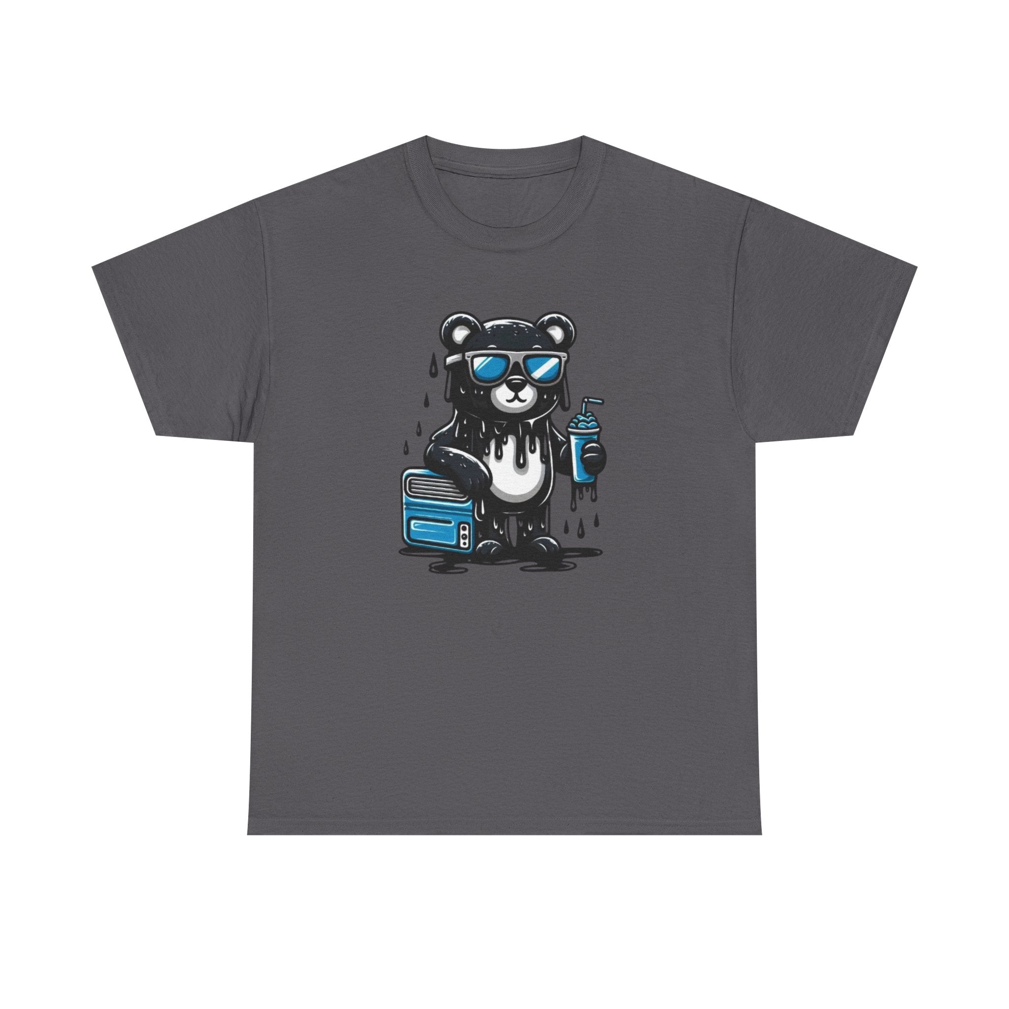Cool Drip Bear T‑Shirt – Sunglasses Panda with Paint Can Graphic Tee Streetwear Style