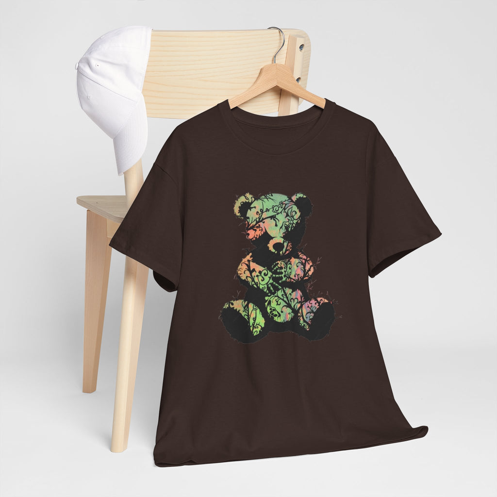 Teddy Bear Graphic Tee — Floral Patchwork Plush Design | Premium Streetwear