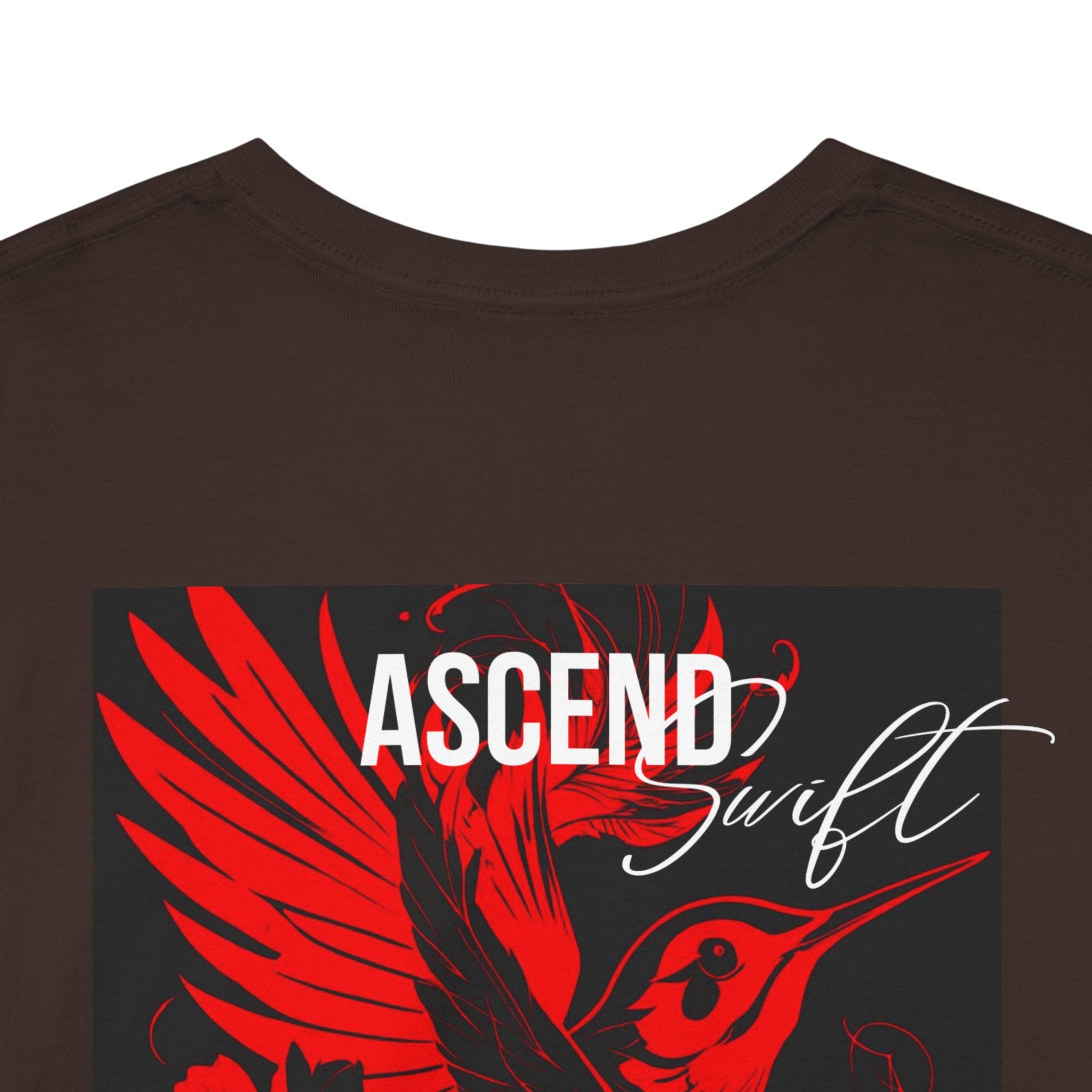 Ascend Red Dove T-Shirt — Minimal Chest Logo & Bold Back Print | Premium Streetwear