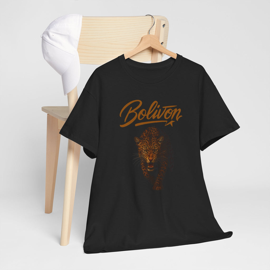 Bolivon Leopard Graphic Tee — Vintage Script Nature T-Shirt | Premium Streetwear