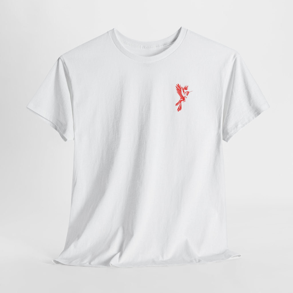 Ascend Red Dove T-Shirt — Minimal Chest Logo & Bold Back Print | Premium Streetwear