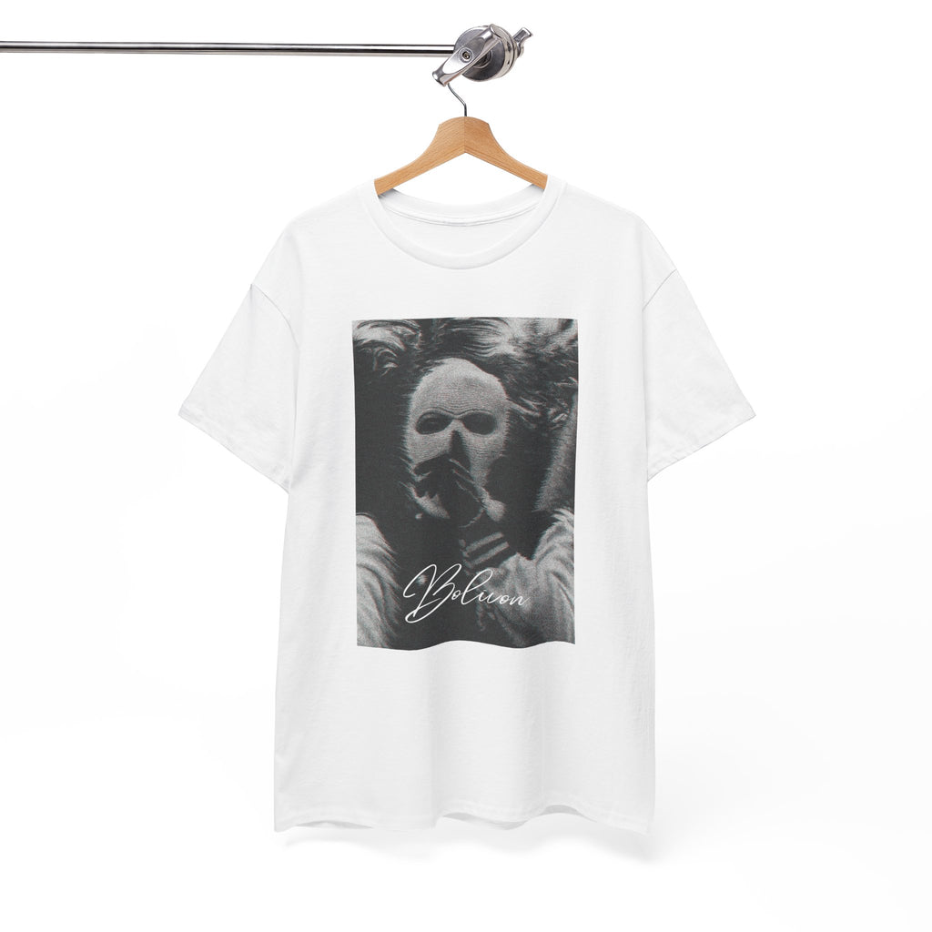 Signal Noise Graphic Tee — Distorted Balaclava Print | Premium Streetwear