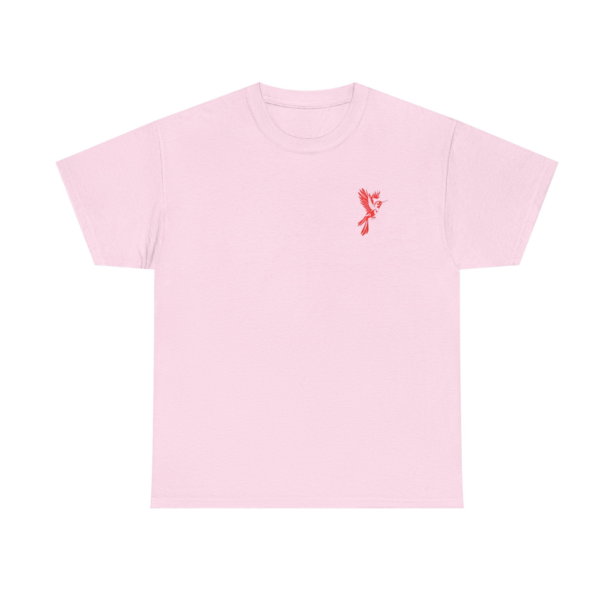 Ascend Red Dove T-Shirt — Minimal Chest Logo & Bold Back Print | Premium Streetwear Graphic Tee