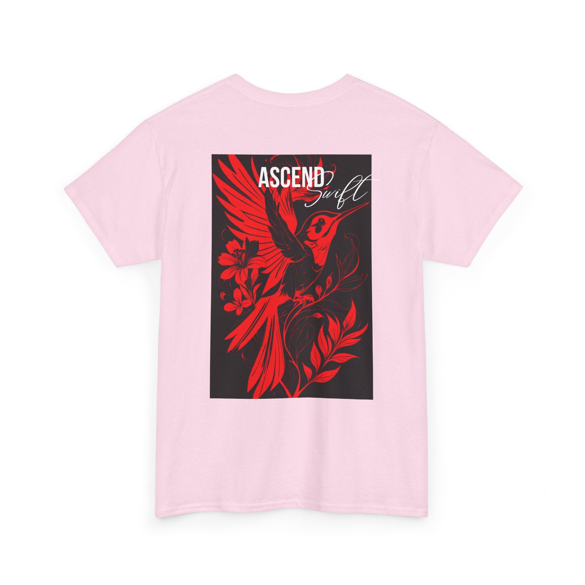 Ascend Red Dove T-Shirt — Minimal Chest Logo & Bold Back Print | Premium Streetwear