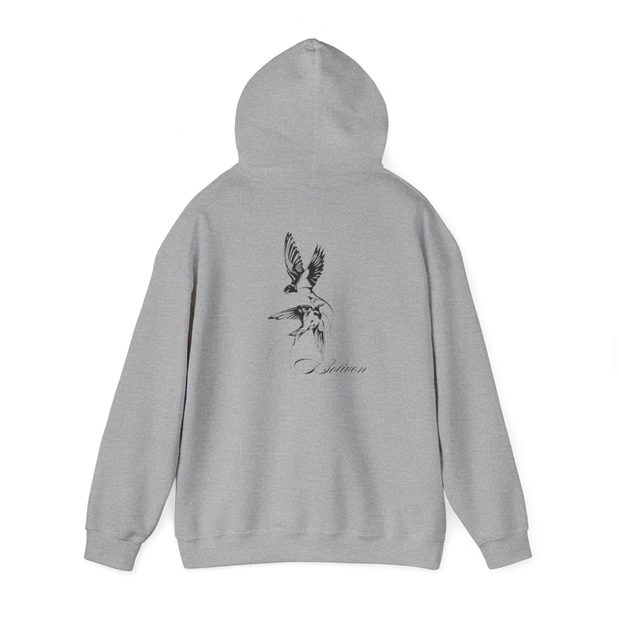 Dove Flight Hoodie — Minimal Black Bird Illustration Pullover | Premium Streetwear