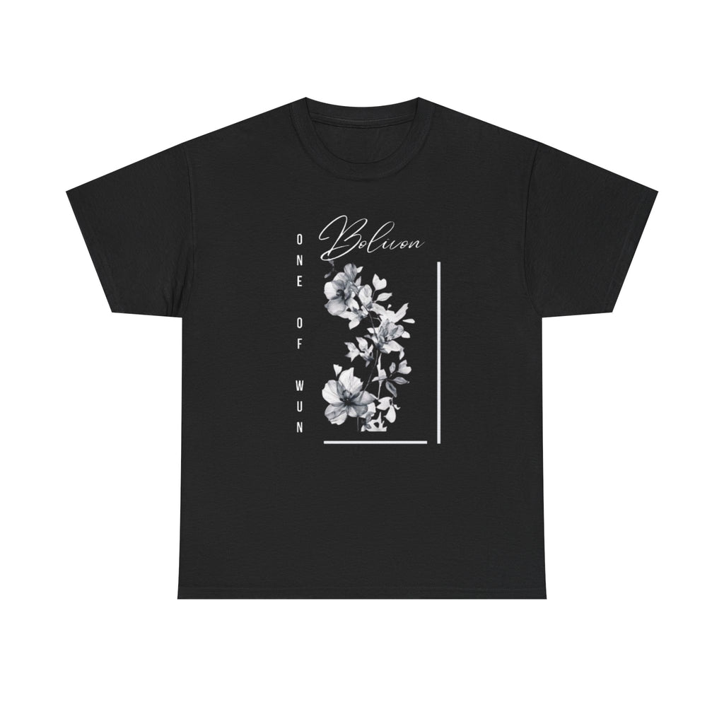 Bolivon Exclusive Floral Serenity Tee — Monochrome Botanical Graphic T-Shirt | Premium Streetwear