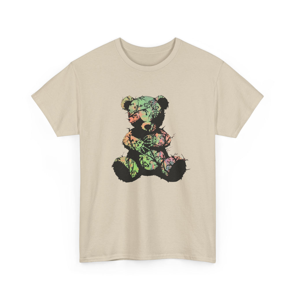 Teddy Bear Graphic Tee — Floral Patchwork Plush Design | Premium Streetwear