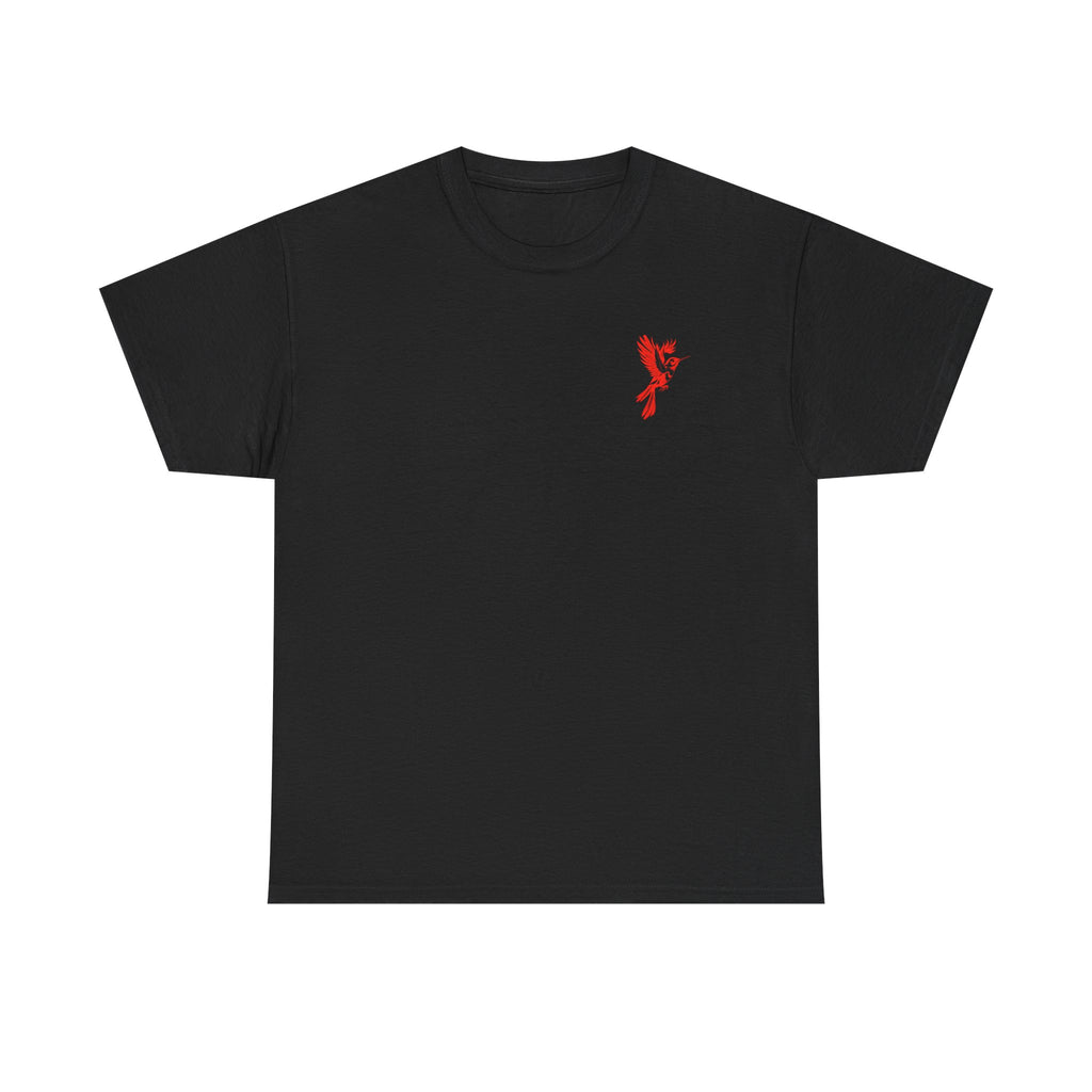 Ascend Red Dove T-Shirt — Minimal Chest Logo & Bold Back Print | Premium Streetwear