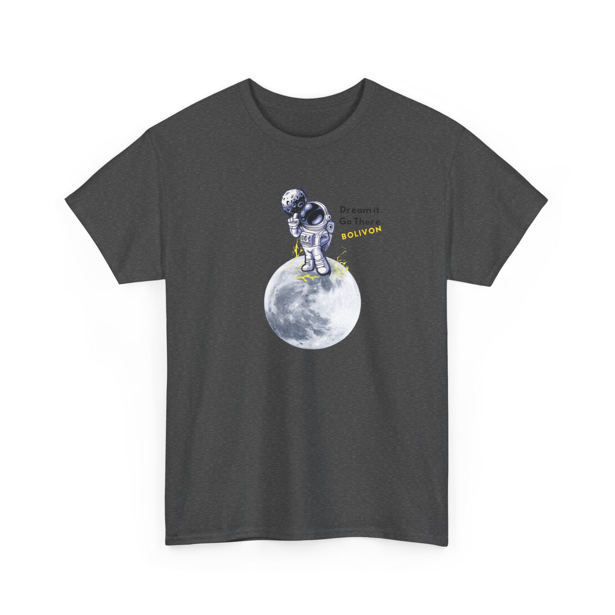 Astronaut on Moon T-Shirt — 'Dream it. Go there.' Space Graphic Tee | Premium Streetwear