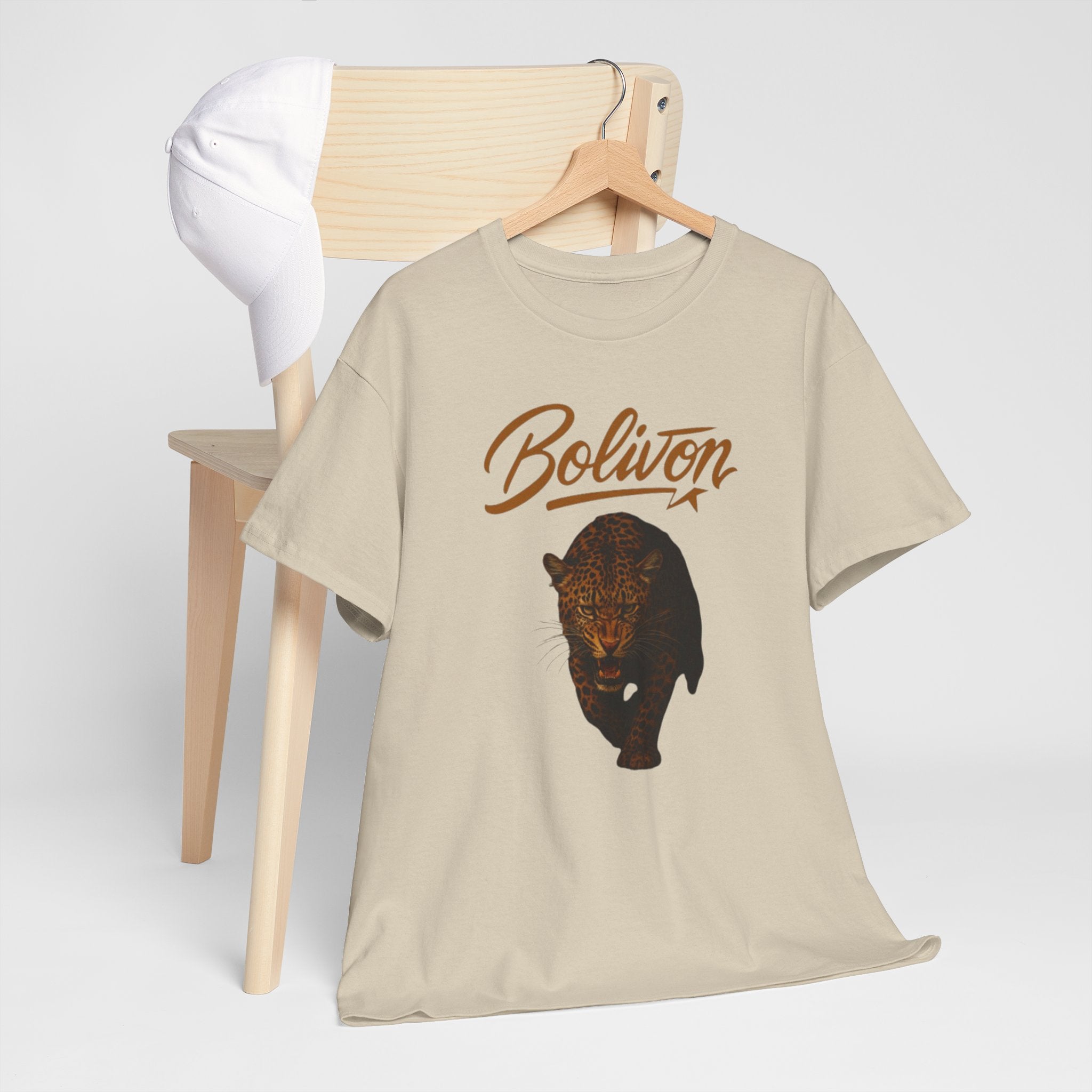 Bolivon Leopard Graphic Tee — Vintage Script Nature T-Shirt | Premium Streetwear