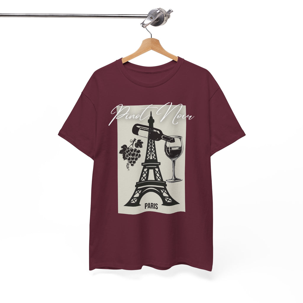Paris Wine Tee — "Pinot Noir" Eiffel Tower Wine Glass T-Shirt | Premium Streetwear