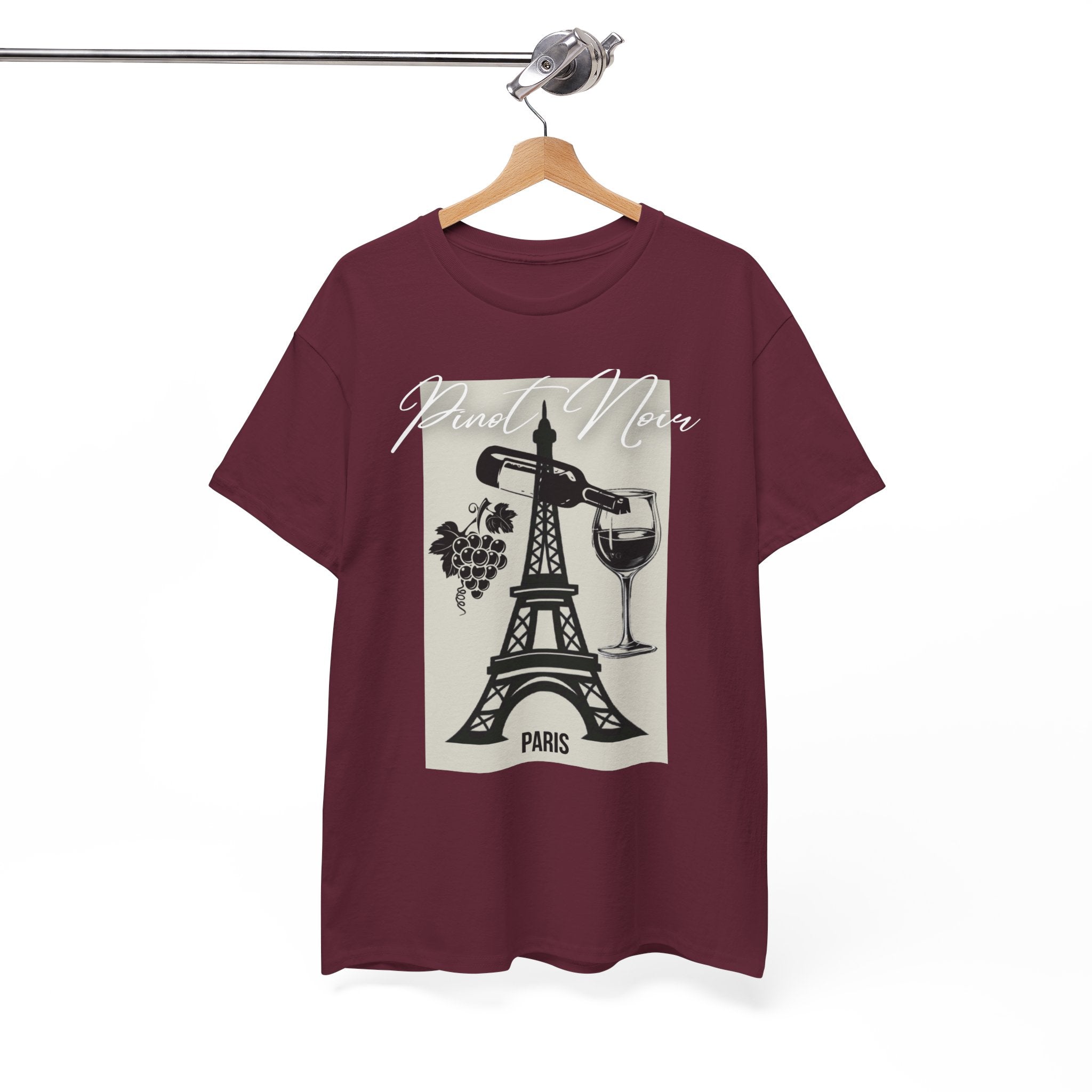 Paris Wine Tee — "Pinot Noir" Eiffel Tower Wine Glass T-Shirt | Premium Streetwear