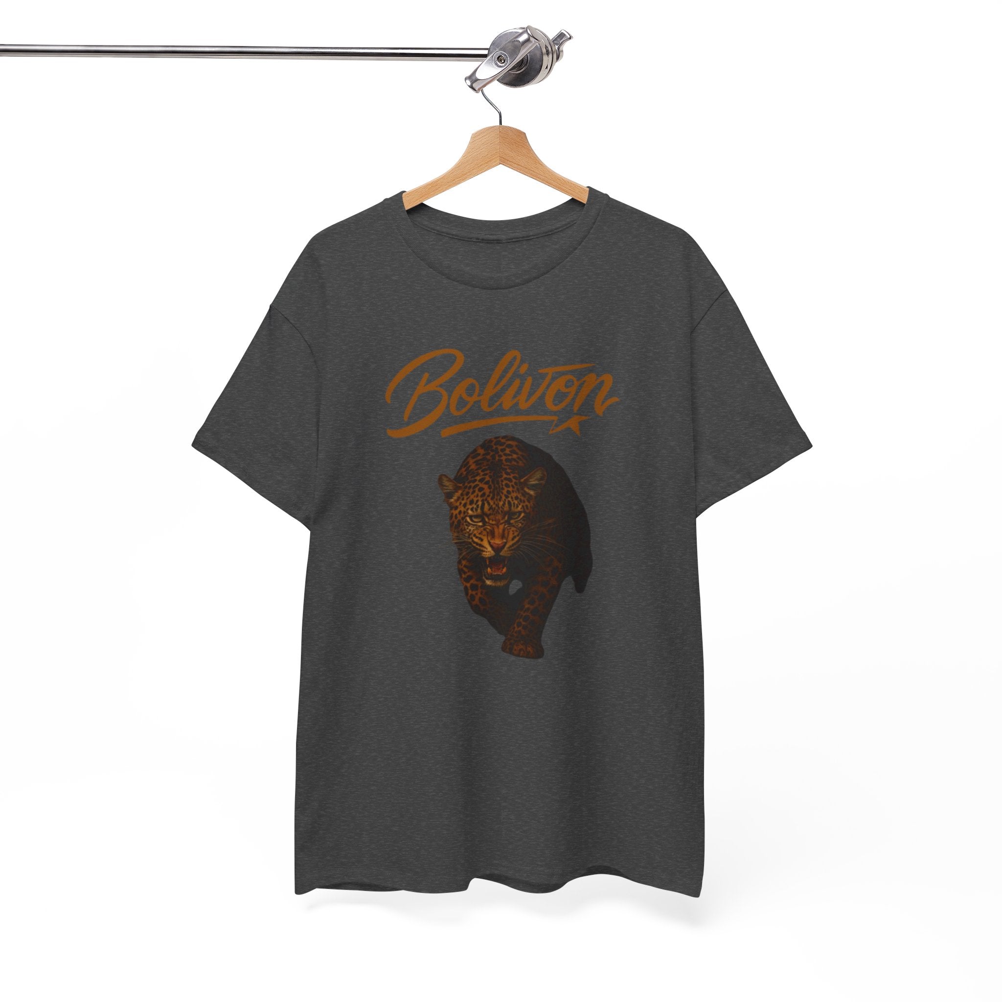Bolivon Leopard Graphic Tee — Vintage Script Nature T-Shirt | Premium Streetwear
