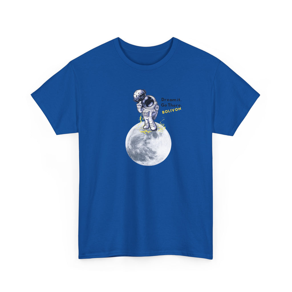Astronaut on Moon T-Shirt — 'Dream it. Go there.' Space Graphic Tee | Premium Streetwear