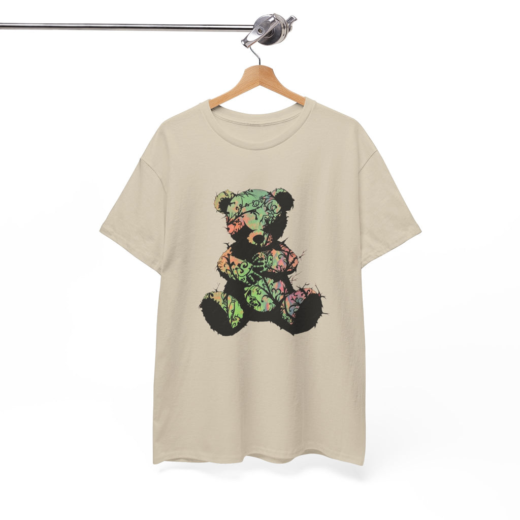 Teddy Bear Graphic Tee — Floral Patchwork Plush Design | Premium Streetwear