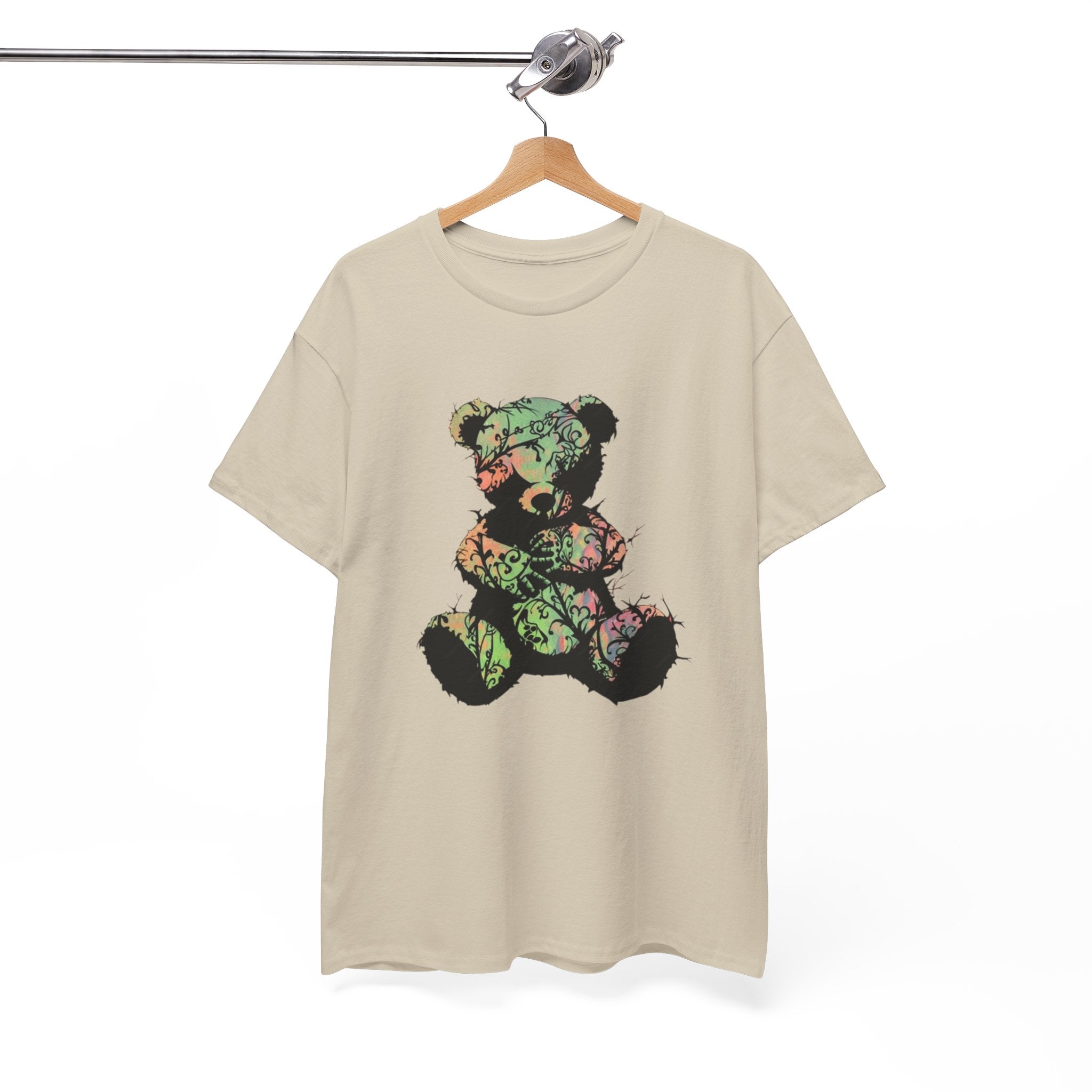 Teddy Bear Graphic Tee — Floral Patchwork Plush Design | Premium Streetwear