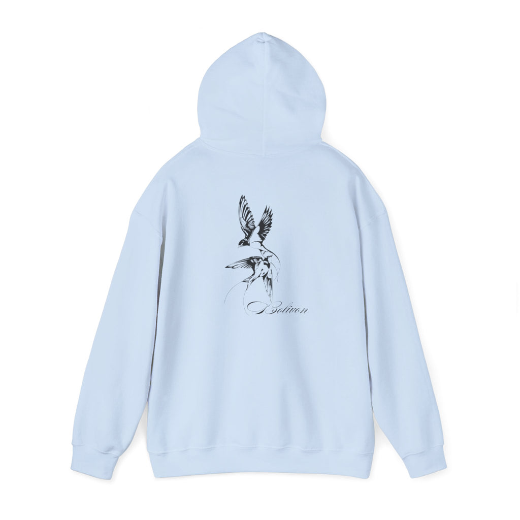 Dove Flight Hoodie — Minimal Black Bird Illustration Pullover | Premium Streetwear