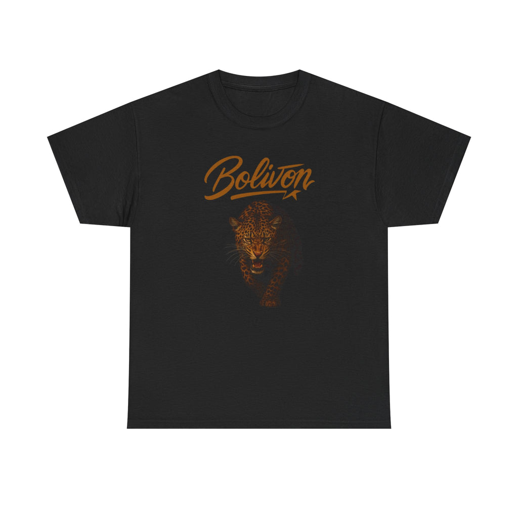 Bolivon Leopard Graphic Tee — Vintage Script Nature T-Shirt | Premium Streetwear