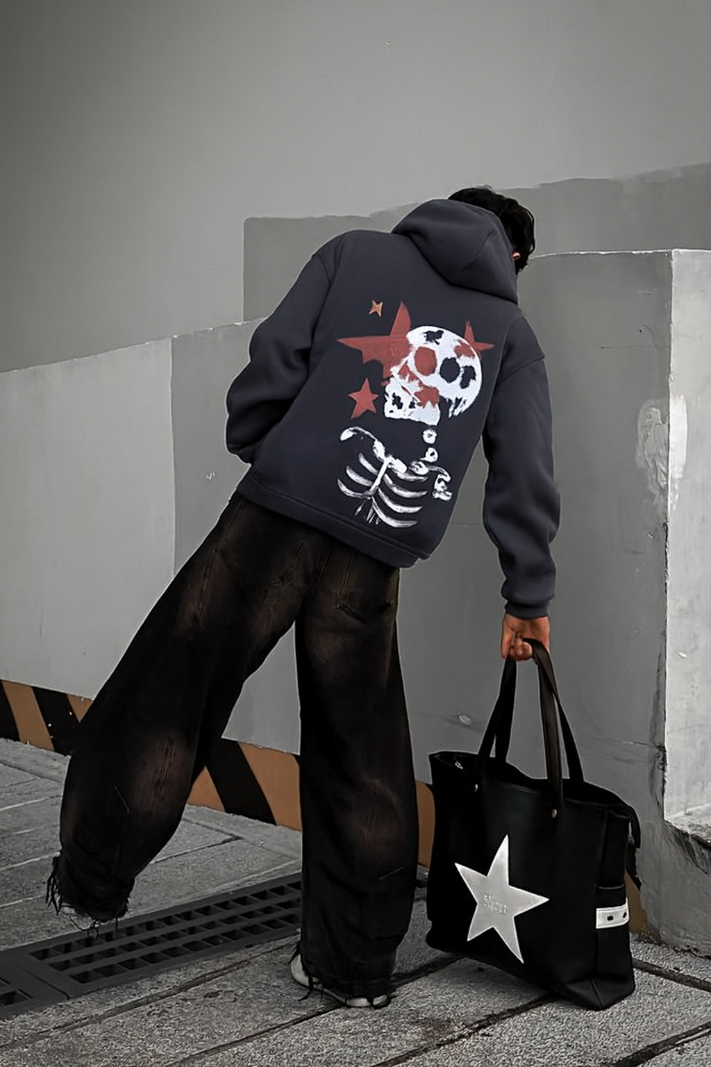 Skull & Stars Hoodie — Vintage Skeleton Graphic Pullover | Premium Streetwear