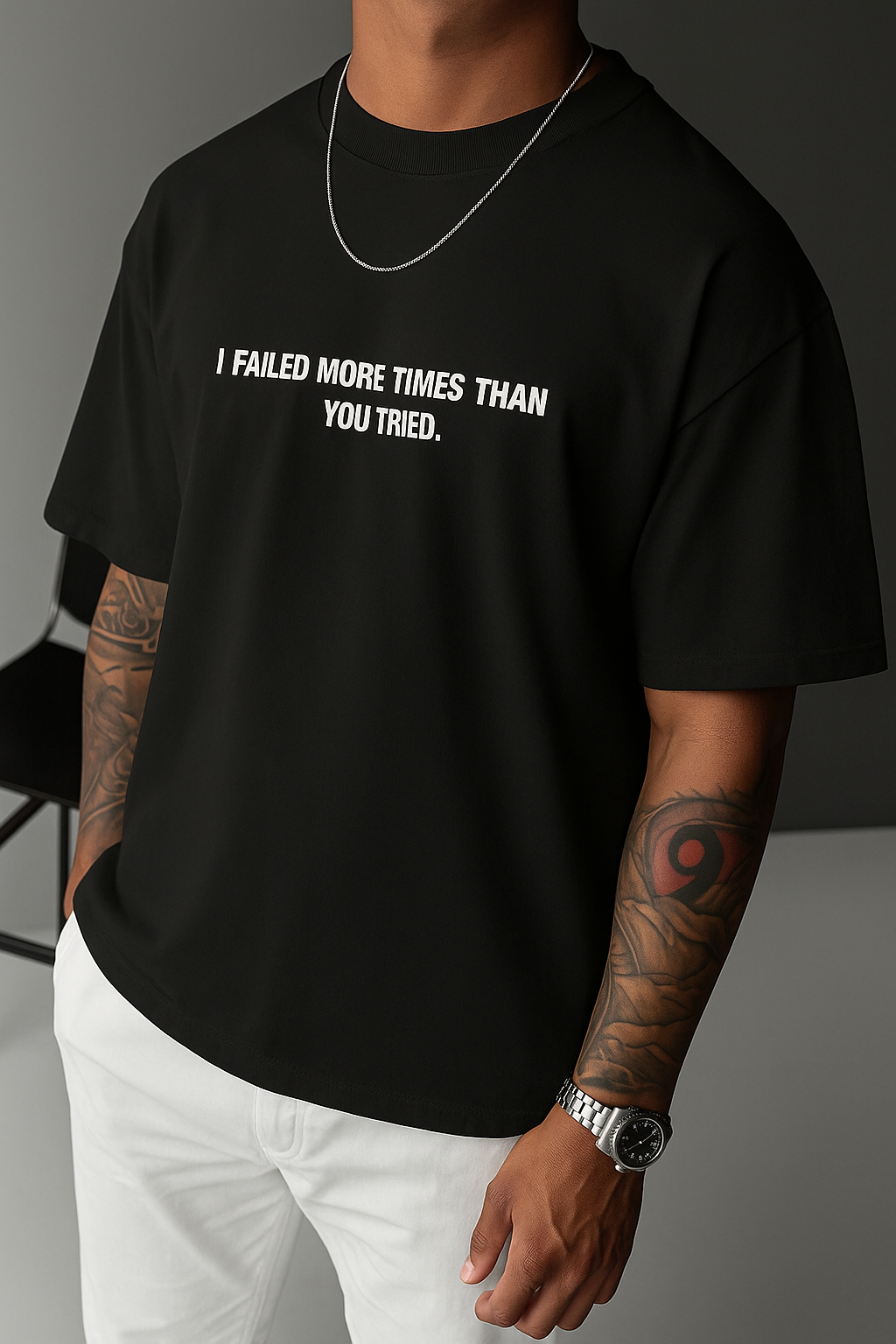 I Failed More Times Than You Tried Tee — Minimal Motivational T-Shirt | Premium Streetwear