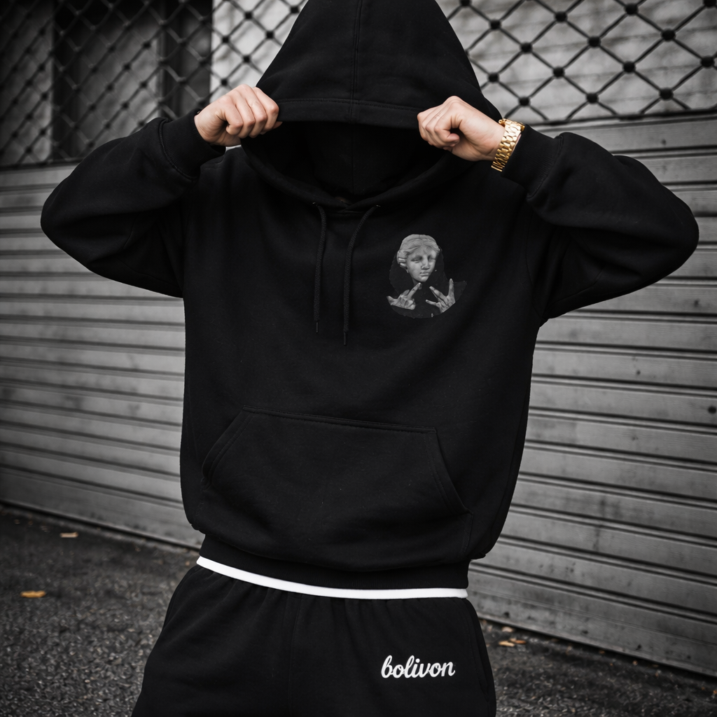 Modern Relic Greek Rebellion Graphic Hoodie — Ancient Statue Art Pullover | Premium Streetwear