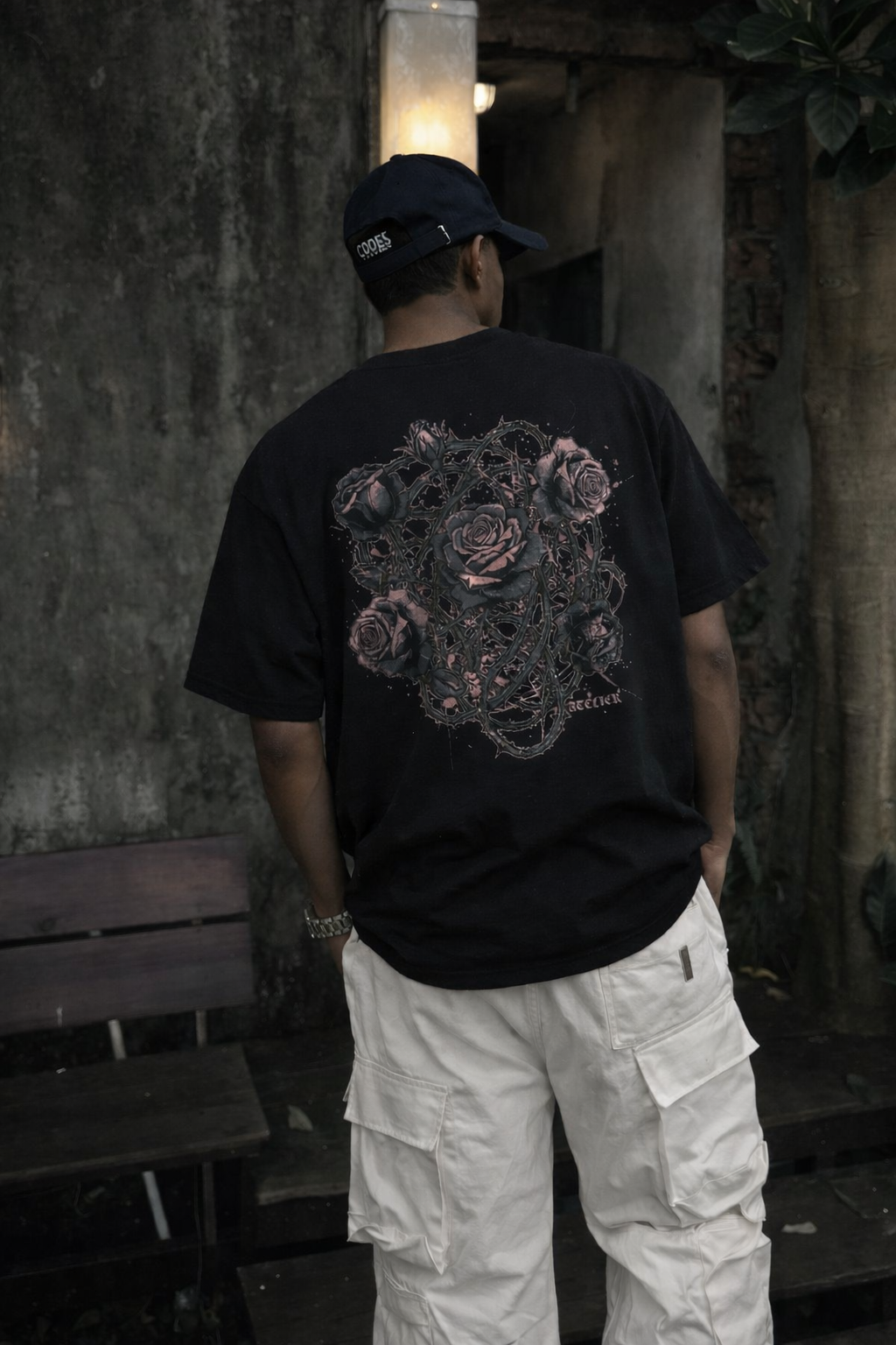 Twisted Rose Tee — Dark Romantic Graphic T-Shirt | Bolivon Atelier Premium Cotton