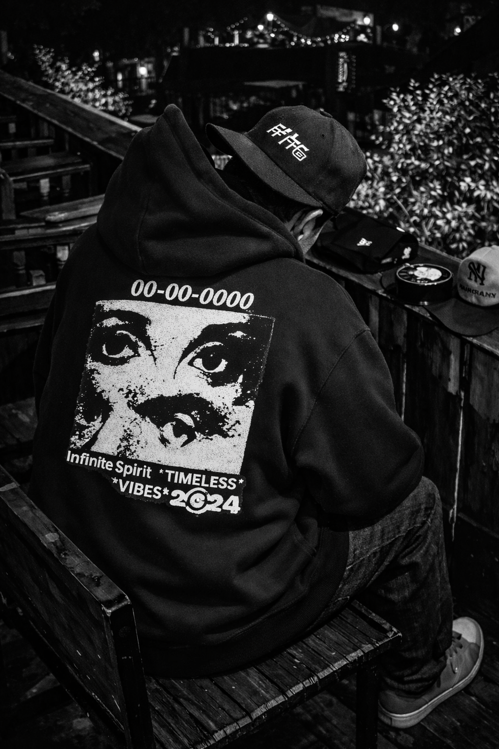 Timeless Vibes Hoodie — 'Infinite Spirit' Graphic Back Print