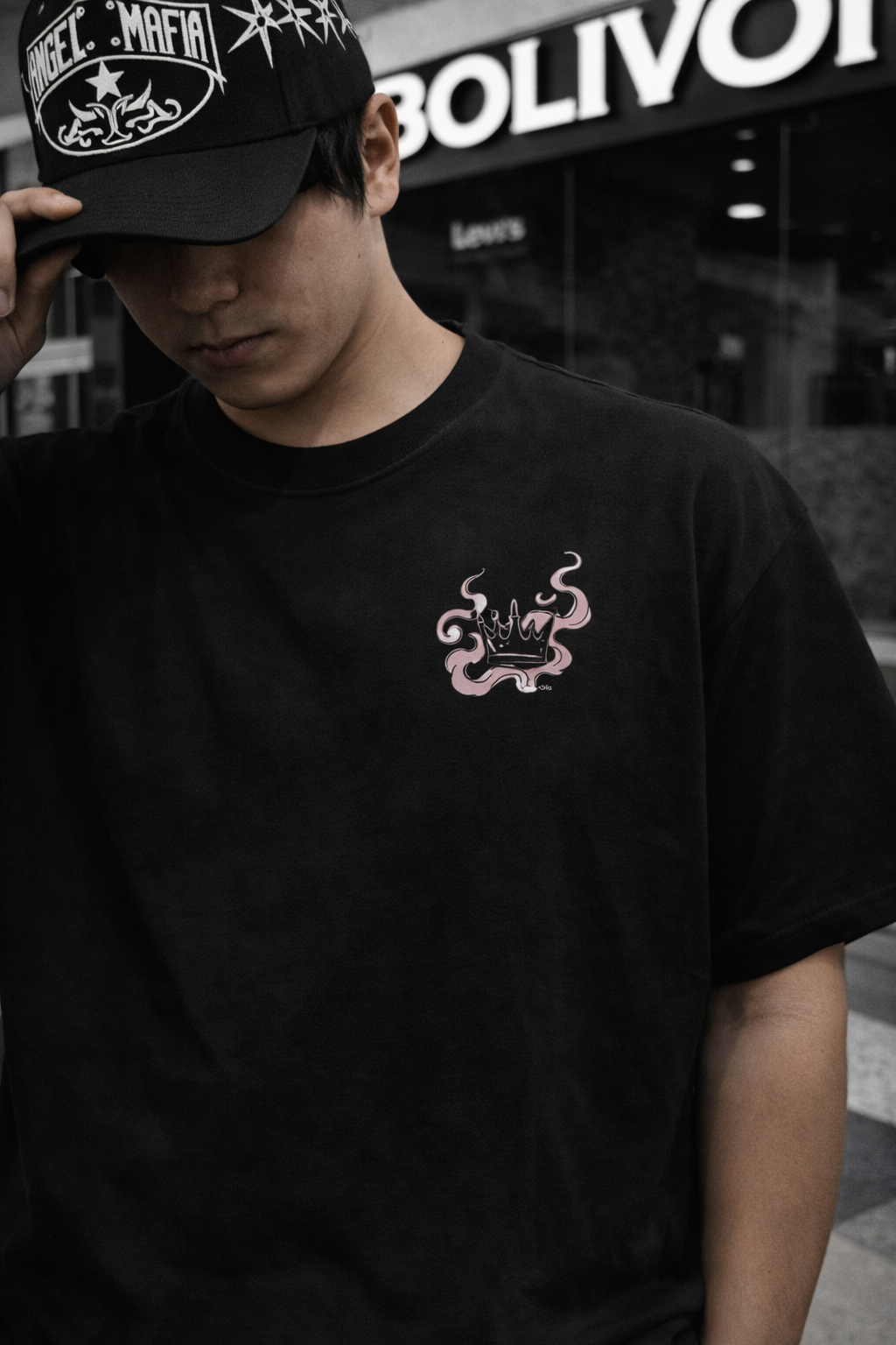 Lion's Mane Graphic Tee — Roaring Pink Ink Back Print