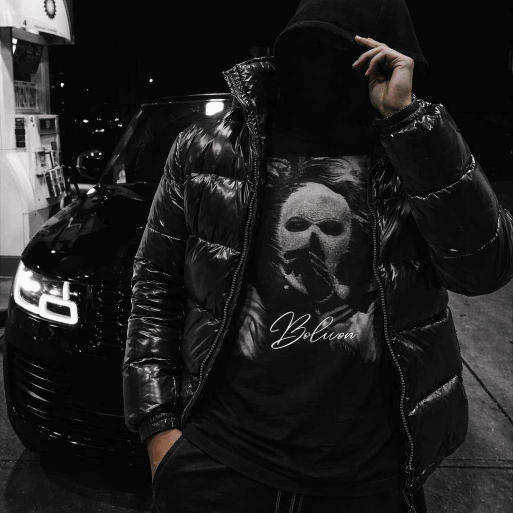 Signal Noise Graphic Tee — Distorted Balaclava Print | Premium Streetwear