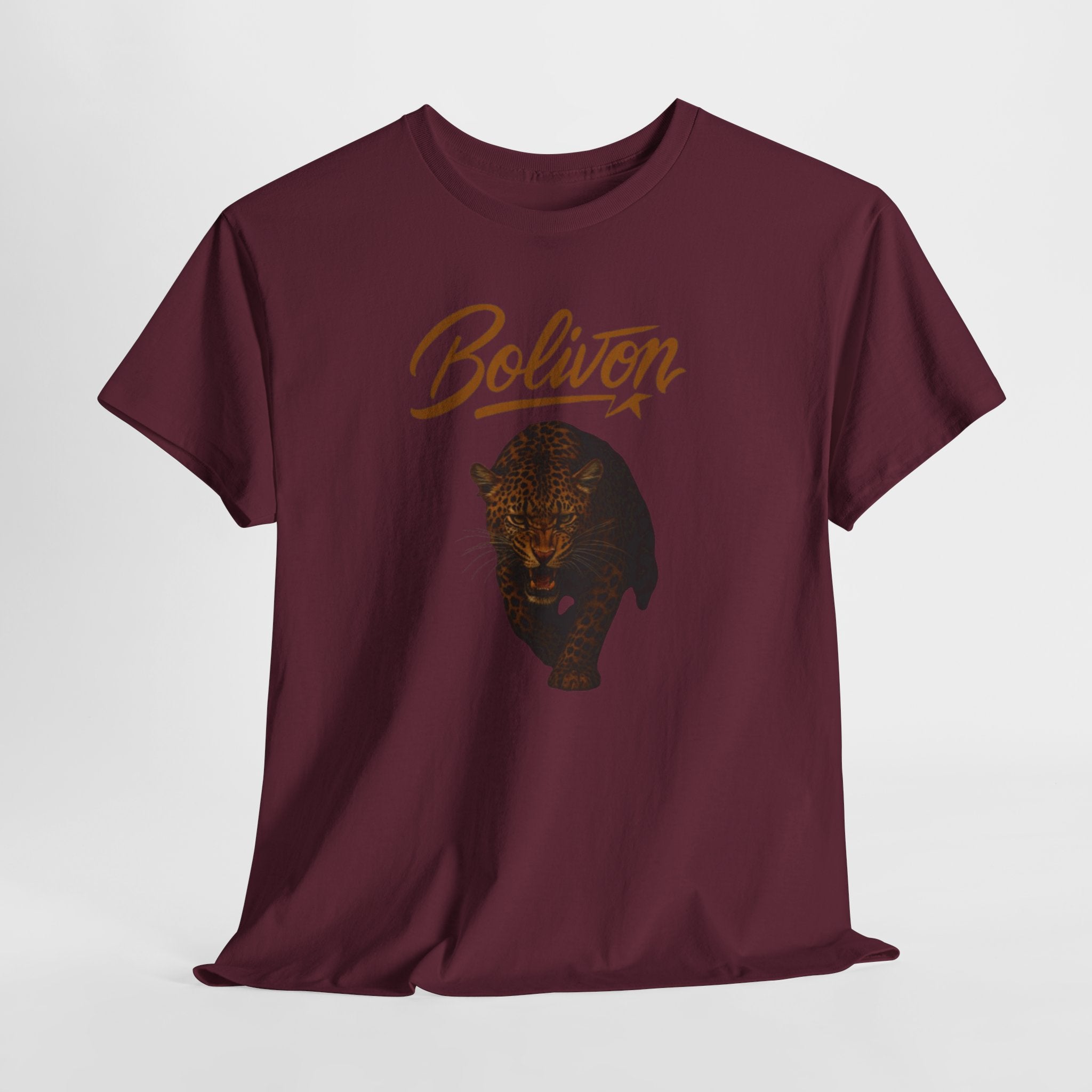Bolivon Leopard Graphic Tee — Vintage Script Nature T-Shirt | Premium Streetwear