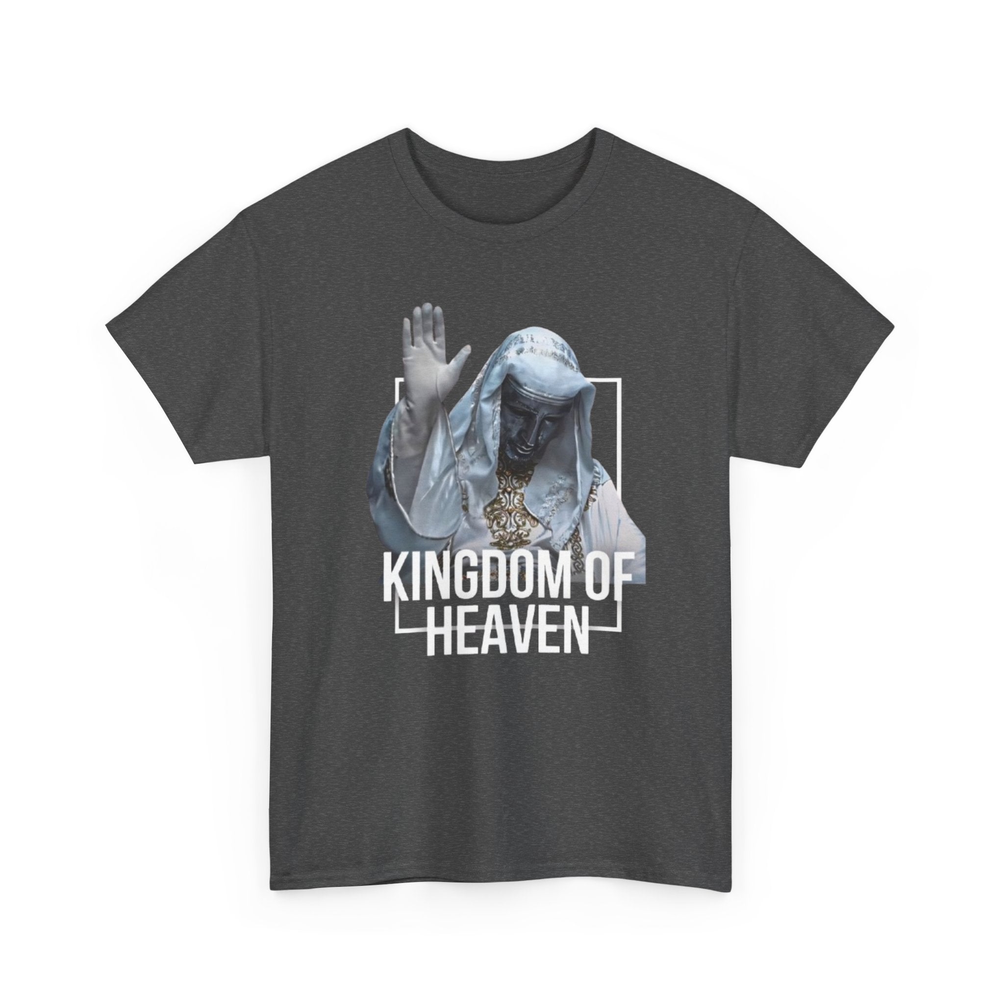 King Baldwin Graphic Tee — Kingdom of Heaven Religious Statue Design | Premium Streetwear