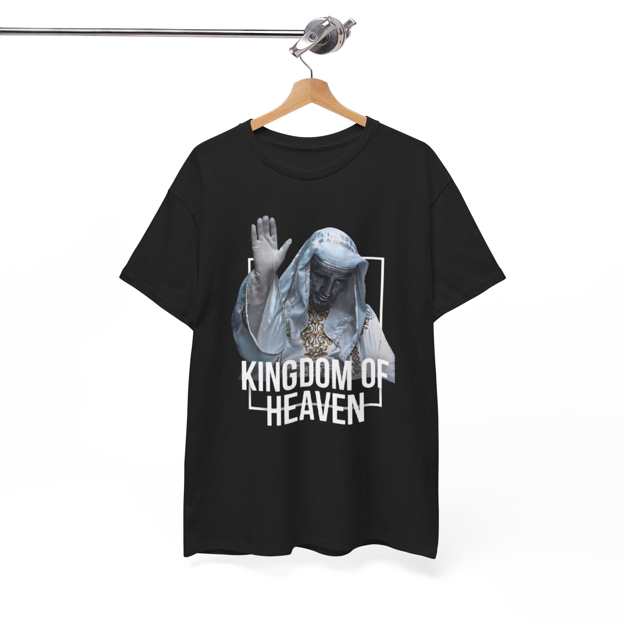 King Baldwin Graphic Tee — Kingdom of Heaven Religious Statue Design | Premium Streetwear