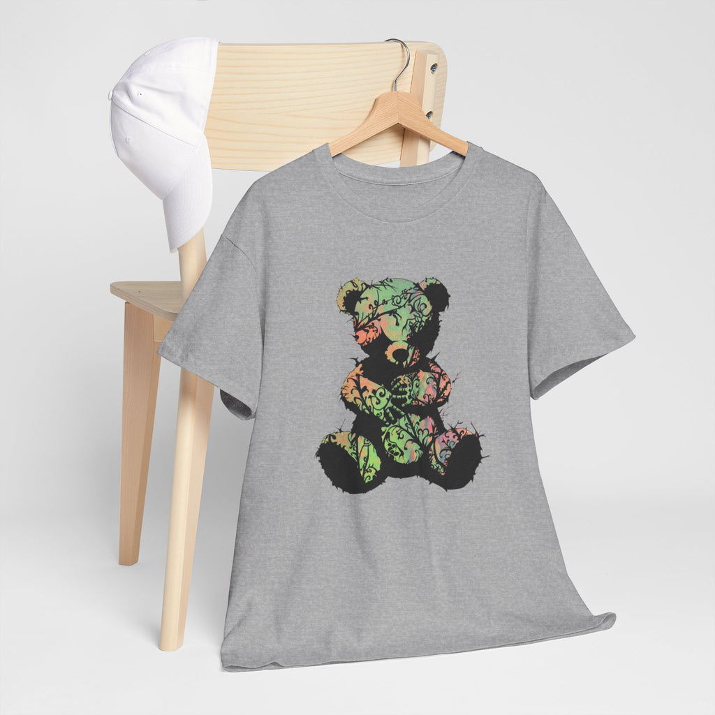 Teddy Bear Graphic Tee — Floral Patchwork Plush Design | Premium Streetwear