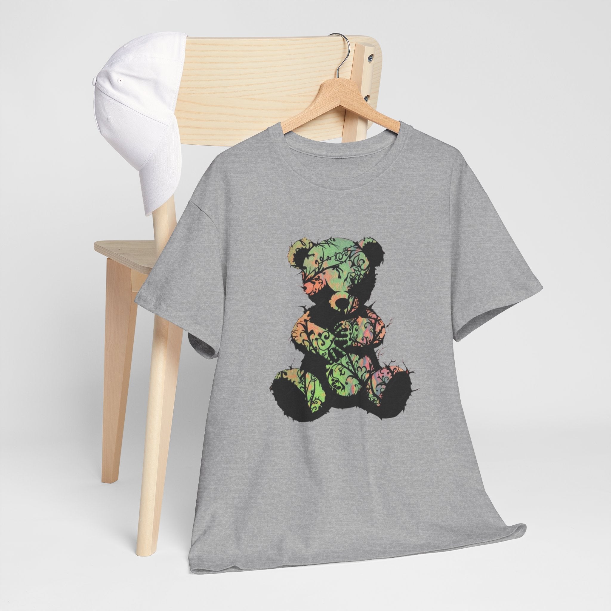Teddy Bear Graphic Tee — Floral Patchwork Plush Design | Premium Streetwear