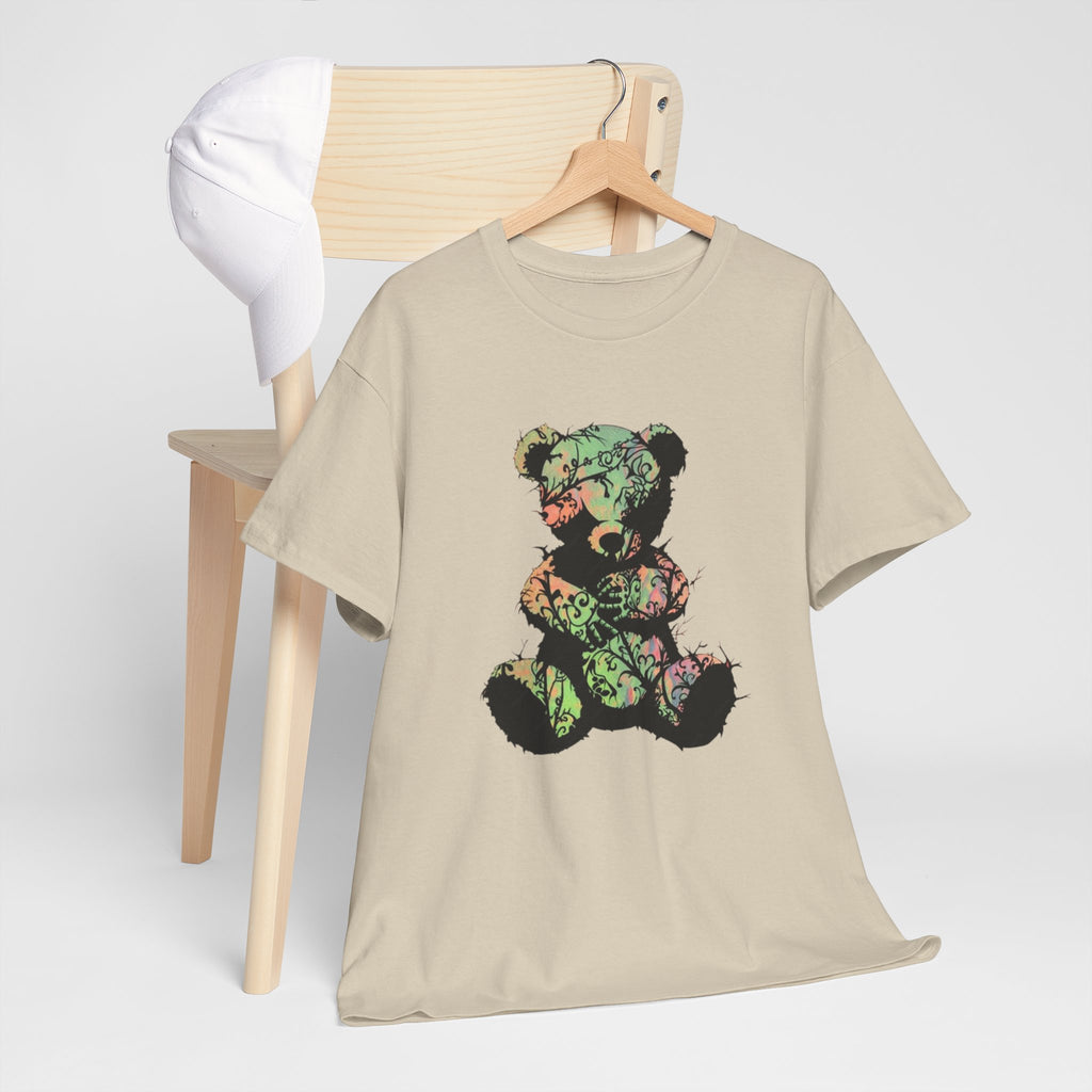 Teddy Bear Graphic Tee — Floral Patchwork Plush Design | Premium Streetwear