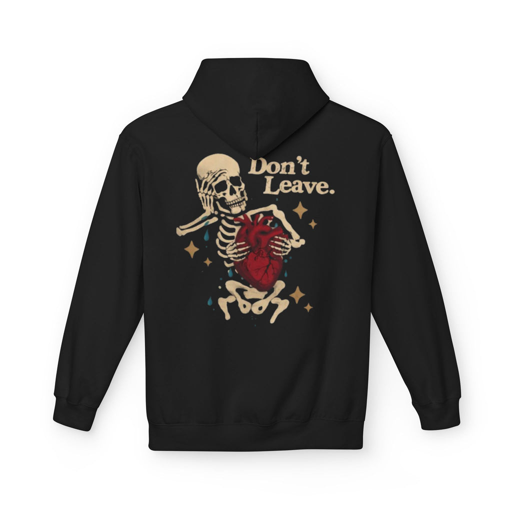 Don't Leave Hoodie - Skeleton Heart Back Print Streetwear