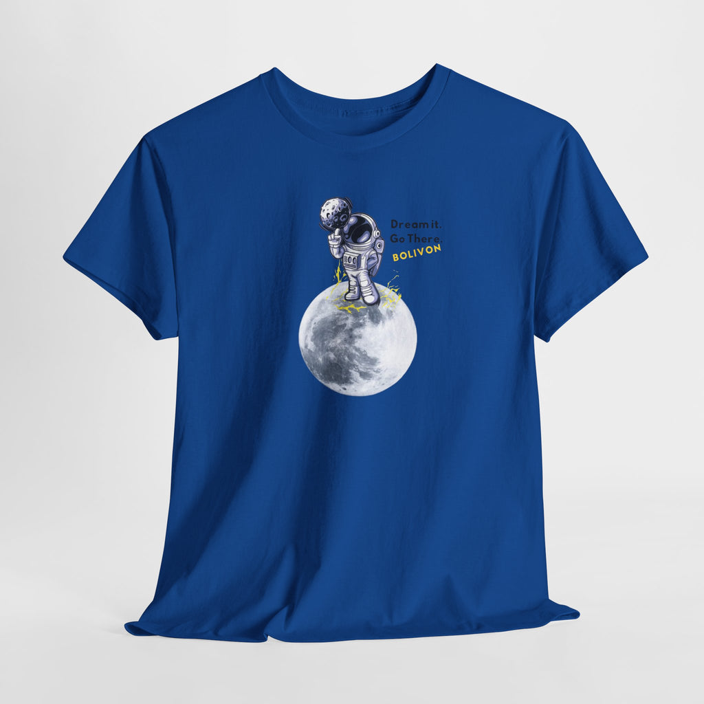 Astronaut on Moon T-Shirt — 'Dream it. Go there.' Space Graphic Tee | Premium Streetwear